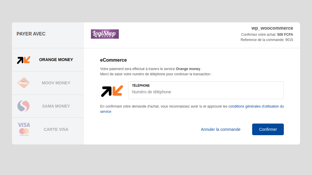 Site démo Vitepay - https://checkout.vitepay.com/demo